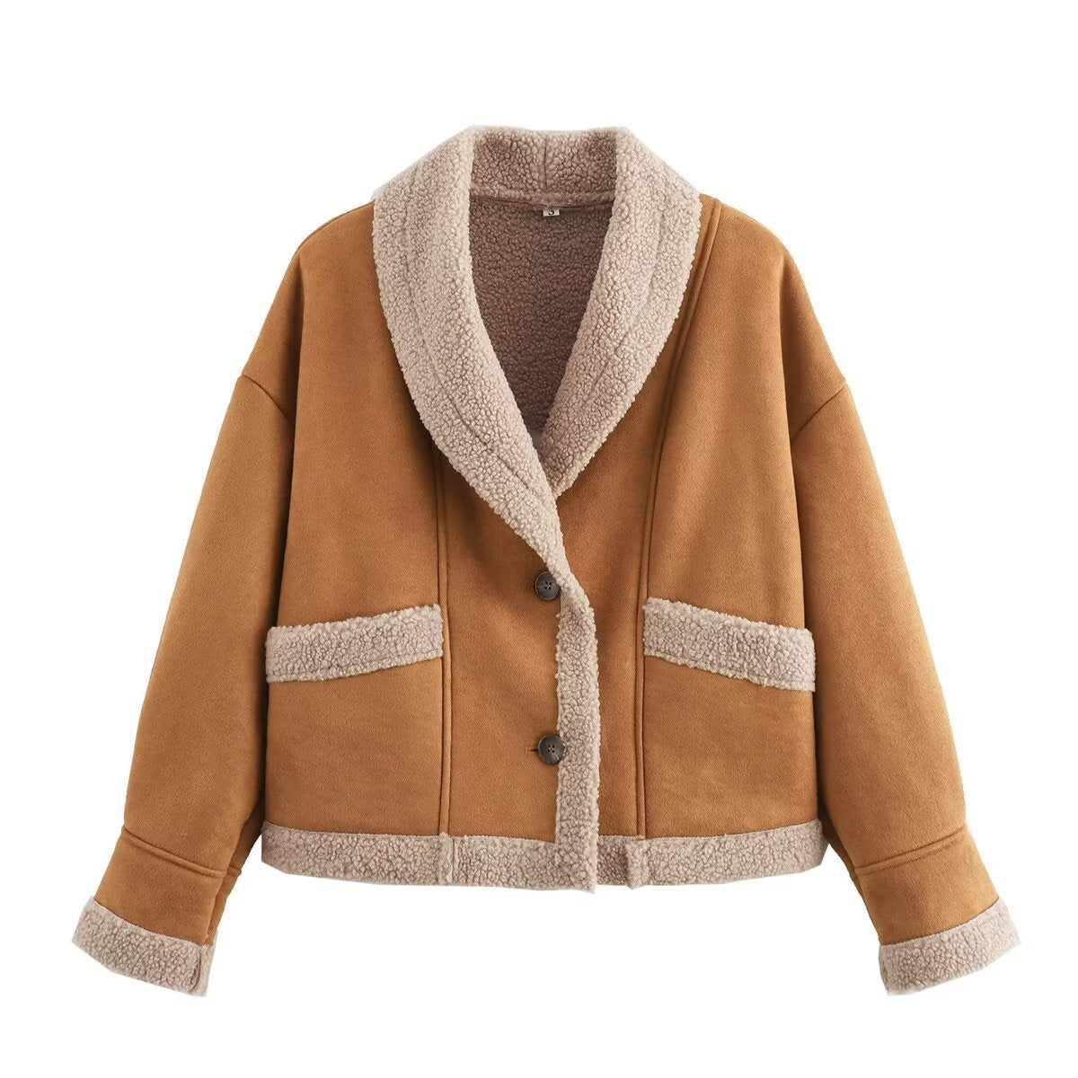 Trendy Lederjacke mit Flauschkragen
