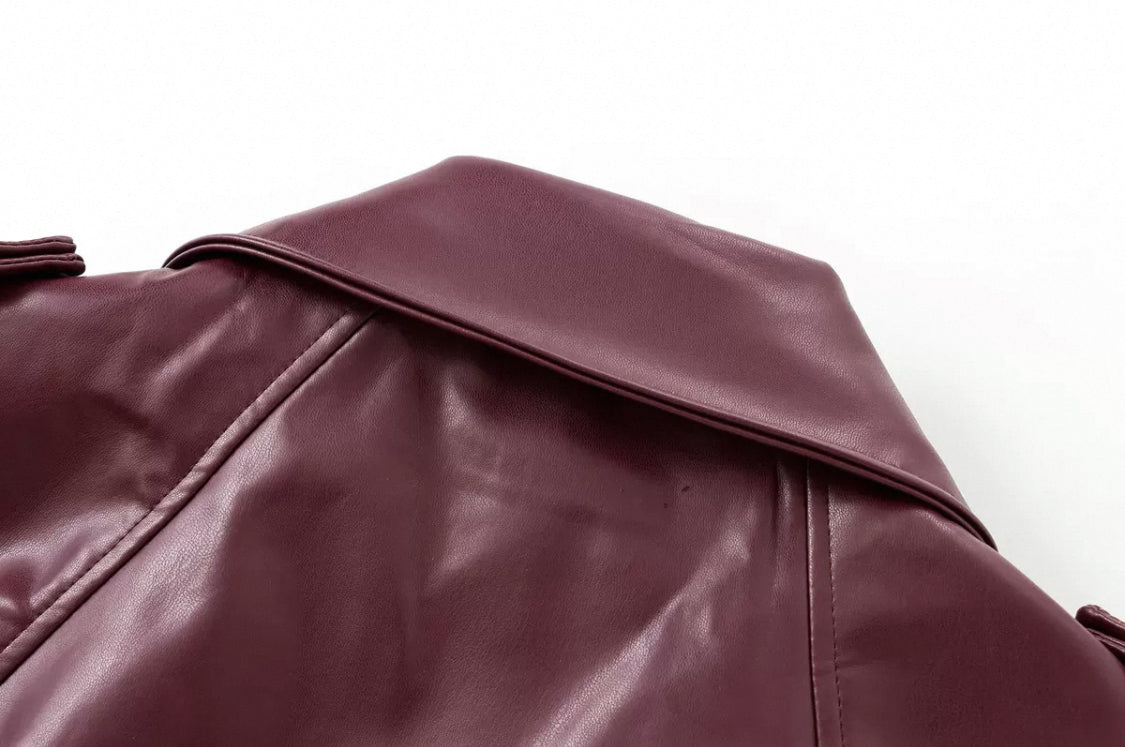 Trendy French Lederjacke