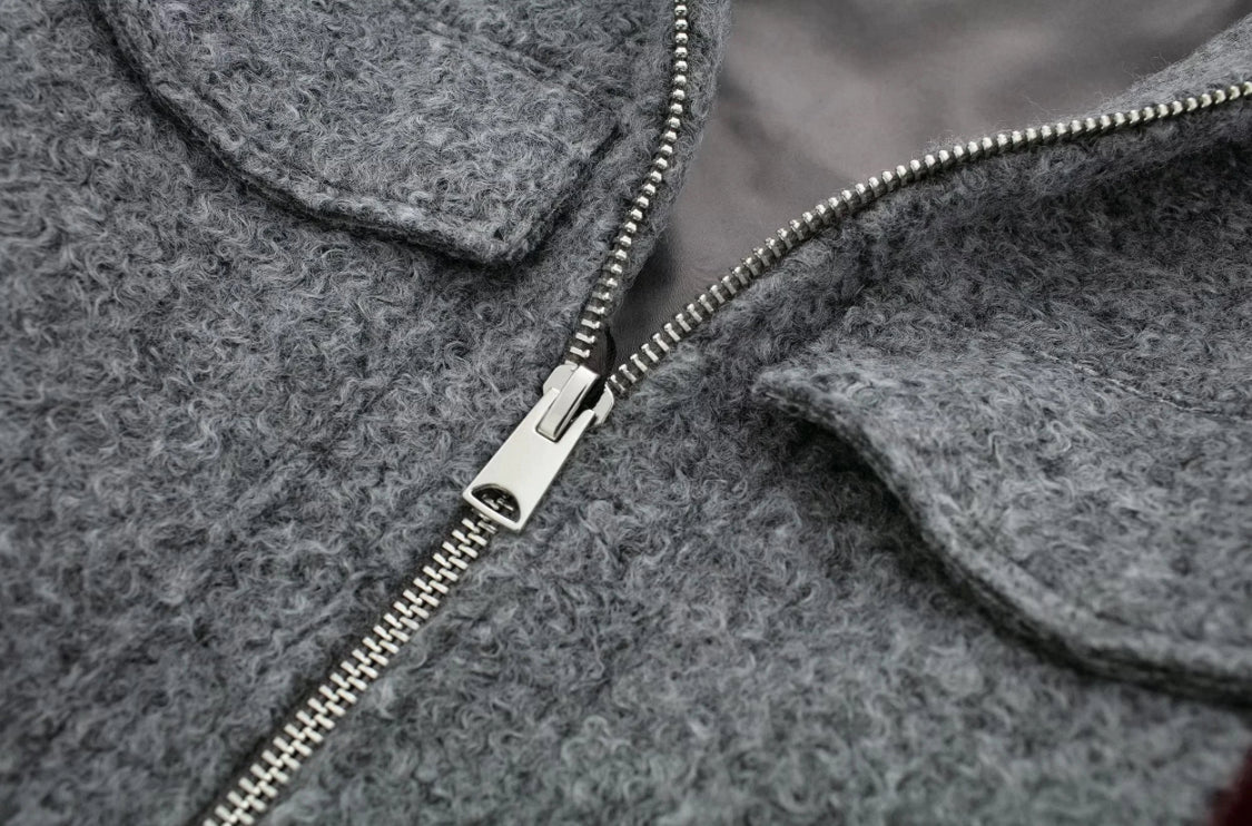 Baumwoll Zipper mit Kragen