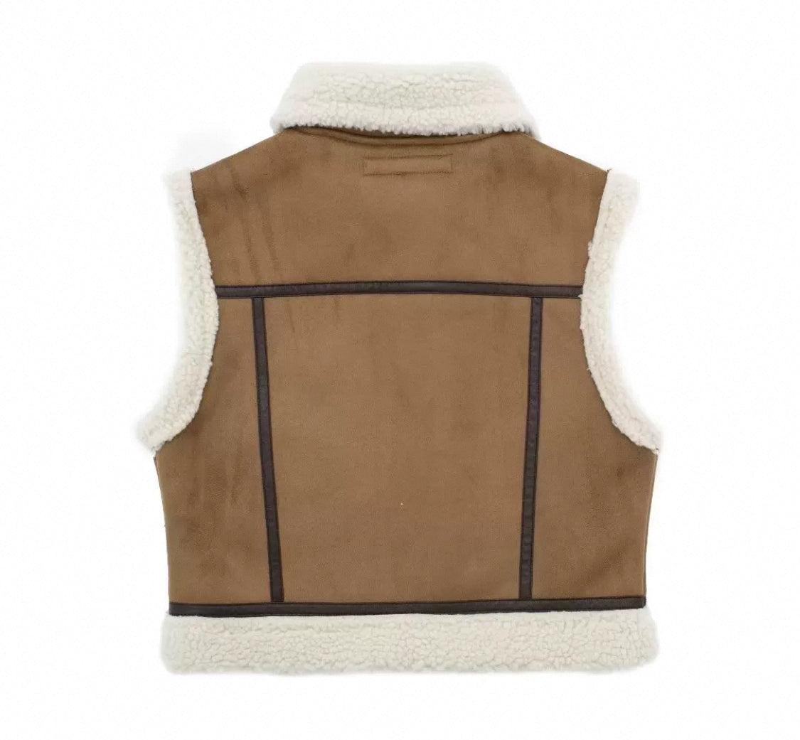 Trendy Lederweste mit fleece Innenseite