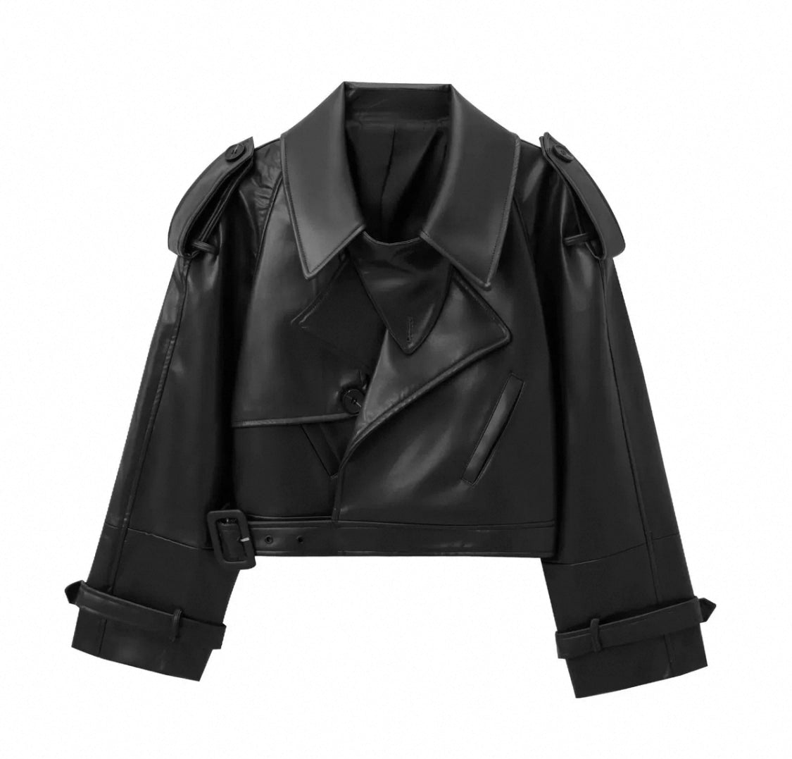 Trendy French Lederjacke