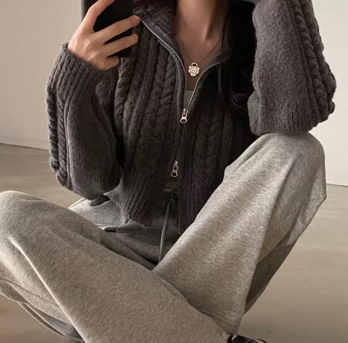 Flauschiger Top Zipper