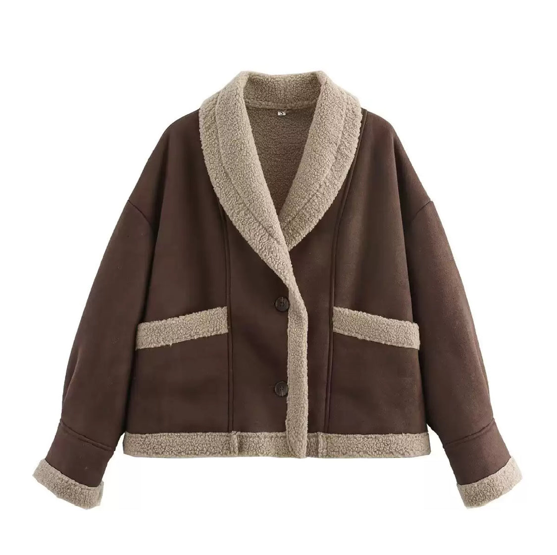 Trendy Lederjacke mit Flauschkragen
