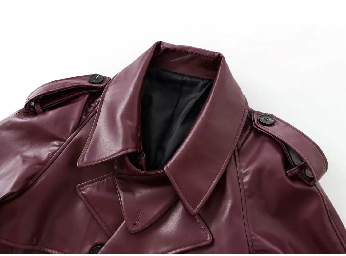 Trendy French Lederjacke