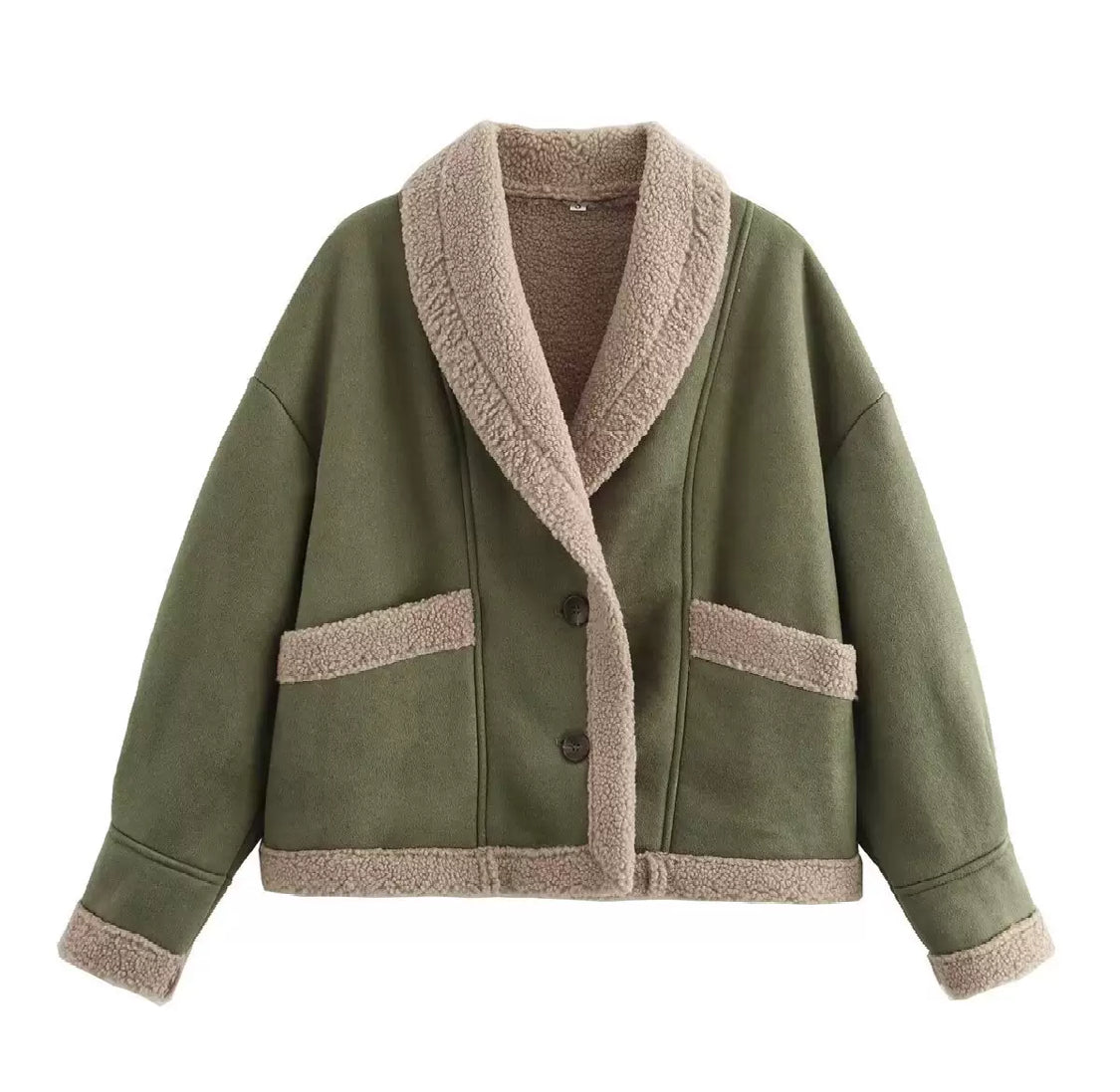 Trendy Lederjacke mit Flauschkragen