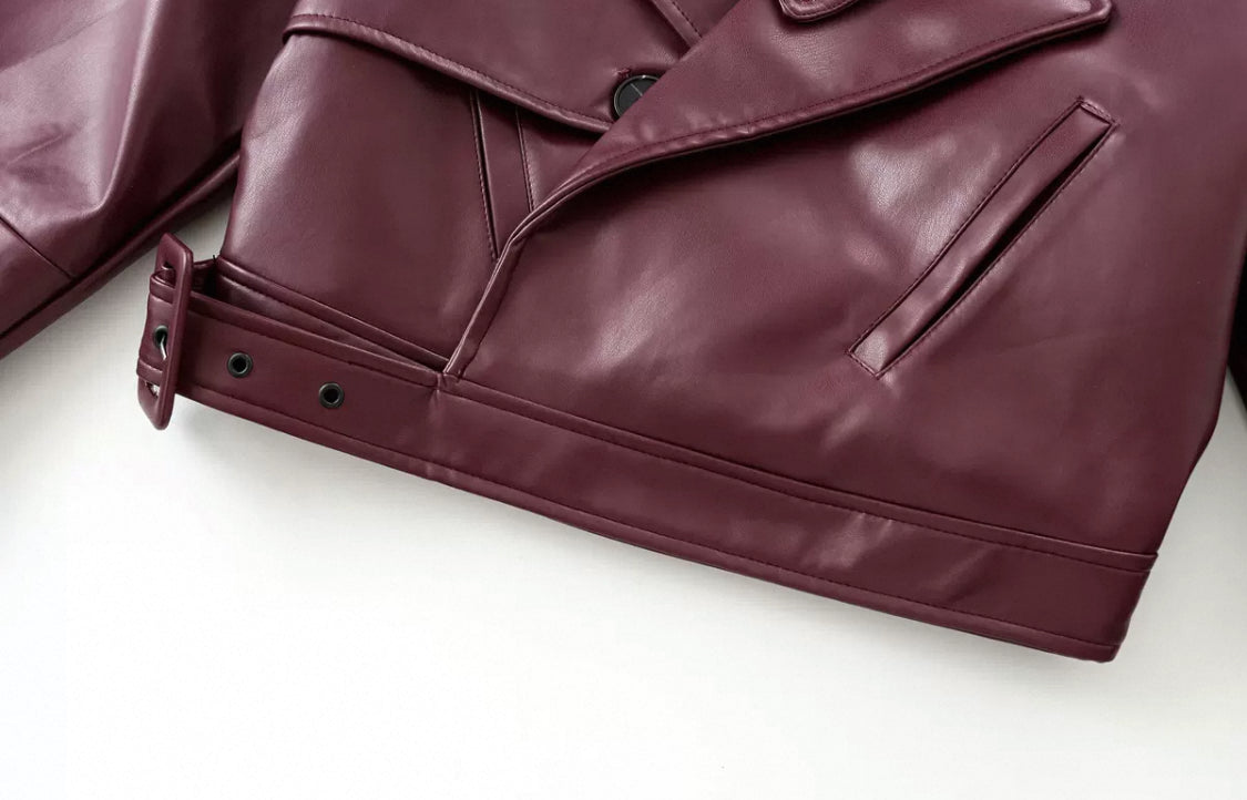 Trendy French Lederjacke