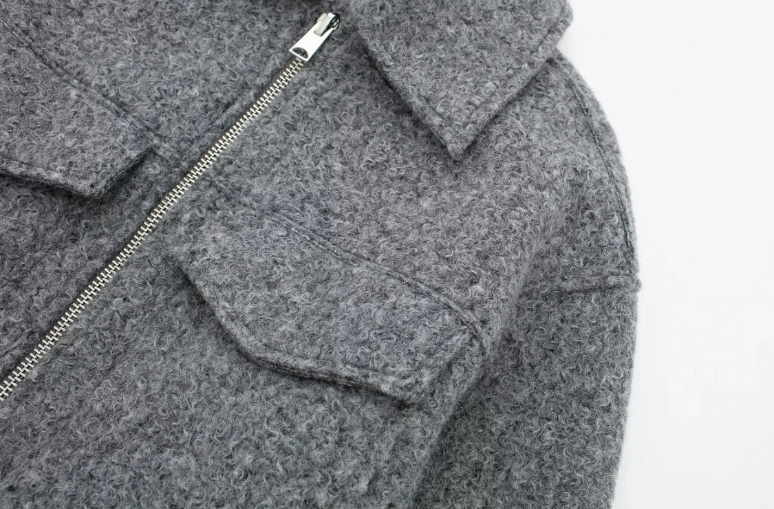 Baumwoll Zipper mit Kragen