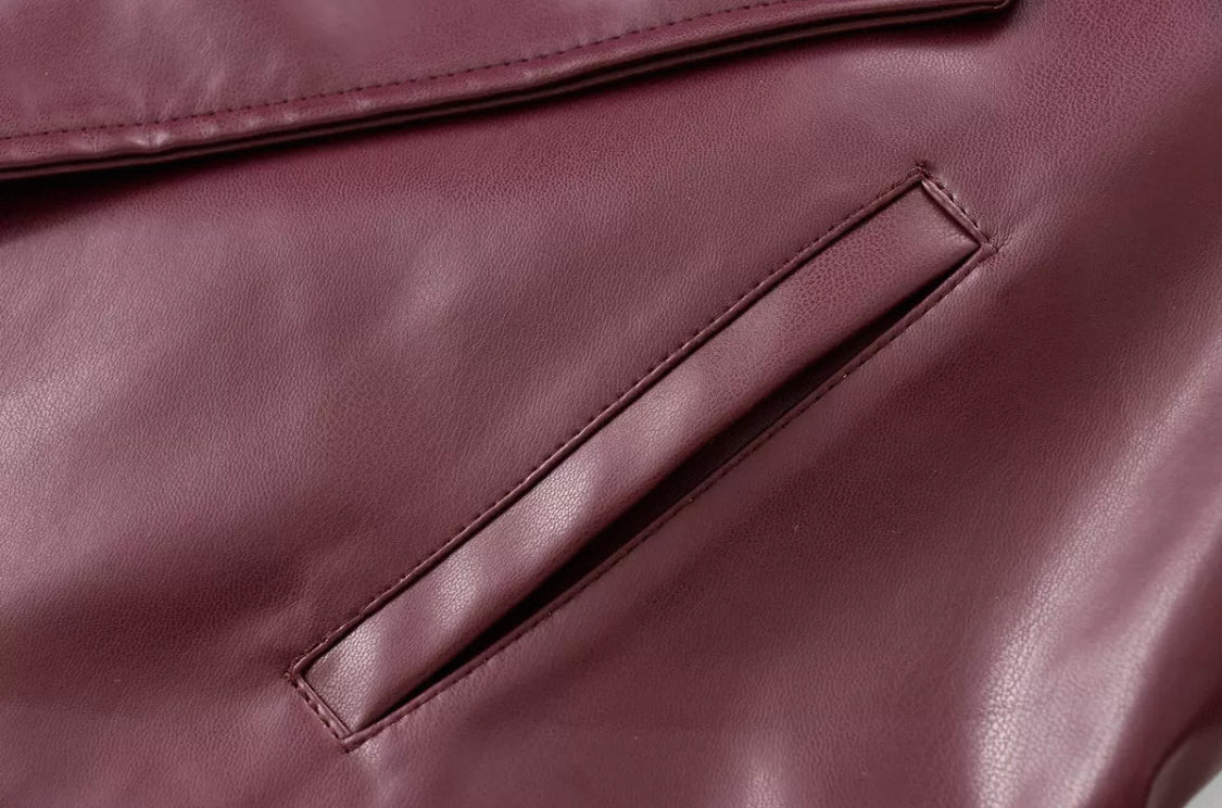Trendy French Lederjacke