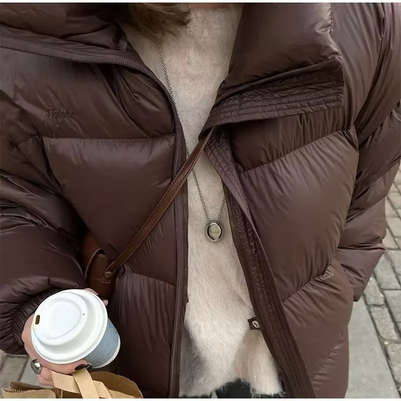 Braune Puffer Jacke