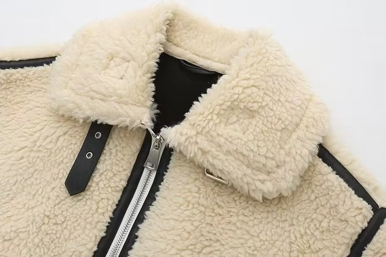 Trendy Teddy Lederjacke