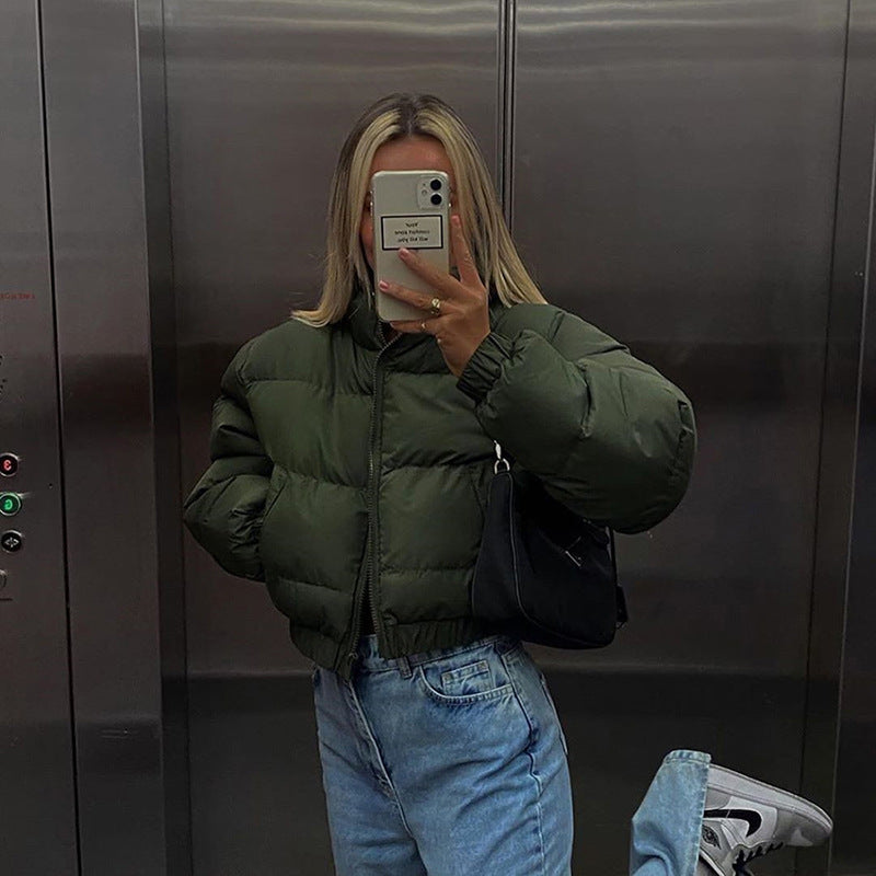Trendy Cropped Pufferjacke
