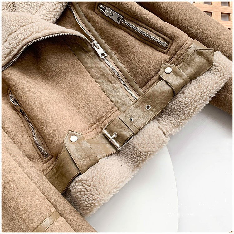Lederjacke mit Flauschkragen