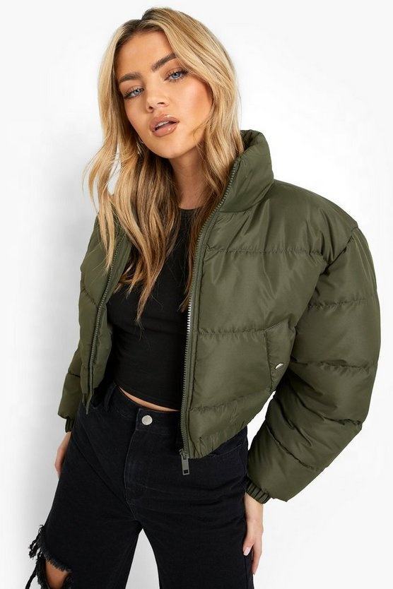 Trendy Cropped Pufferjacke
