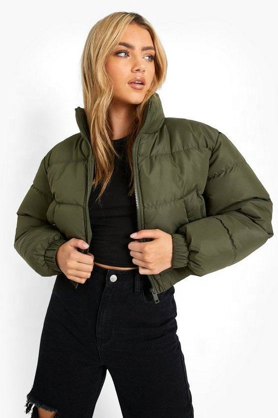 Trendy Cropped Pufferjacke