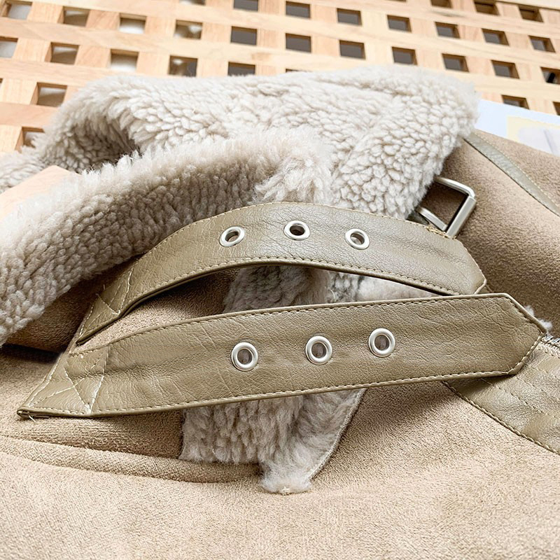 Lederjacke mit Flauschkragen