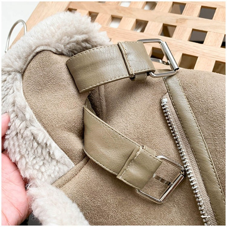 Lederjacke mit Flauschkragen