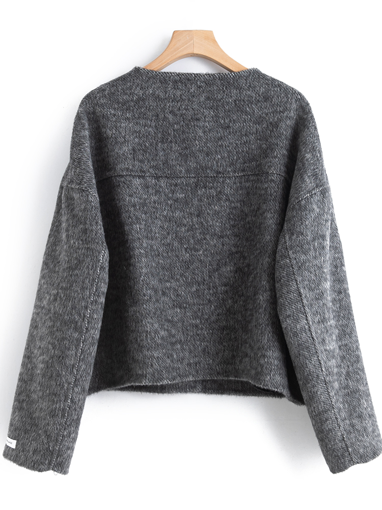 Grauer Strickcardigan