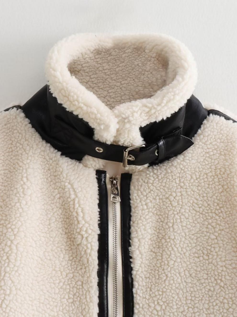 Trendy Teddy Lederjacke