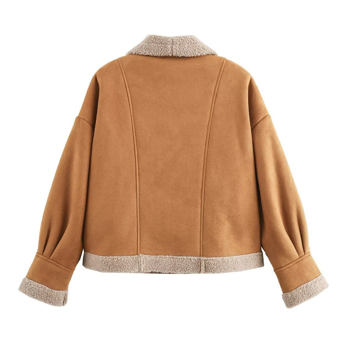 Trendy Lederjacke mit Flauschkragen