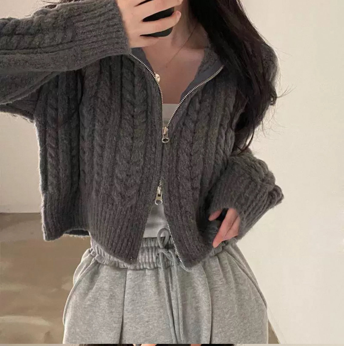 Flauschiger Top Zipper