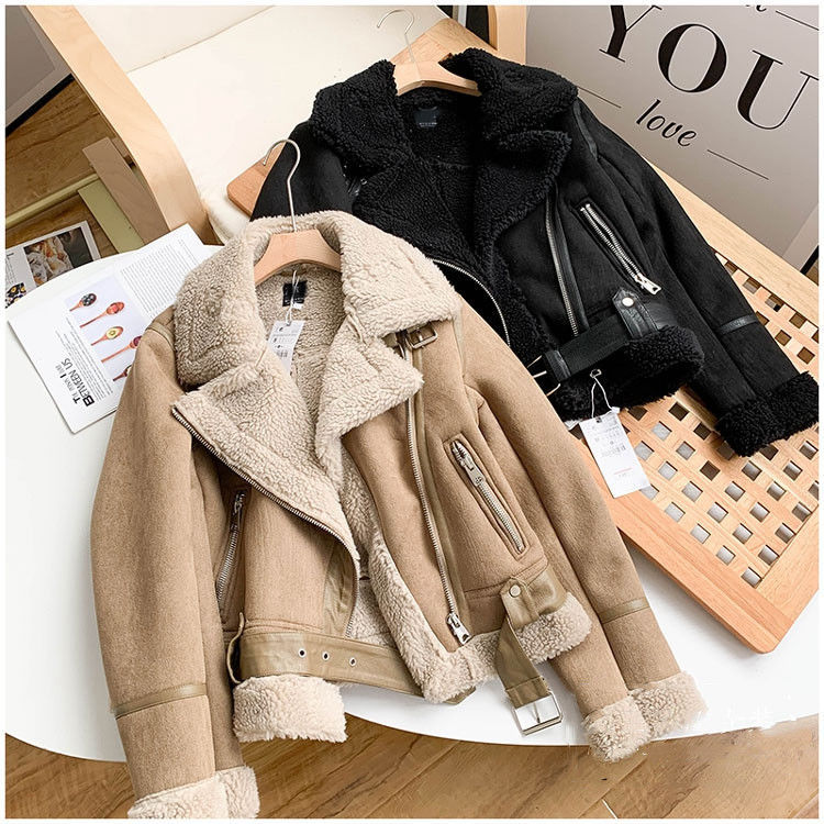 Lederjacke mit Flauschkragen