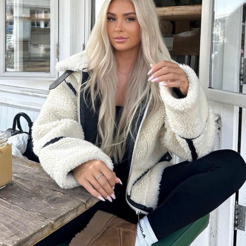 Trendy Teddy Lederjacke