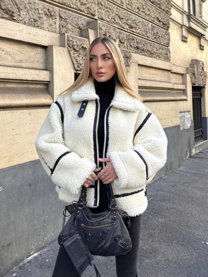 Trendy Teddy Lederjacke