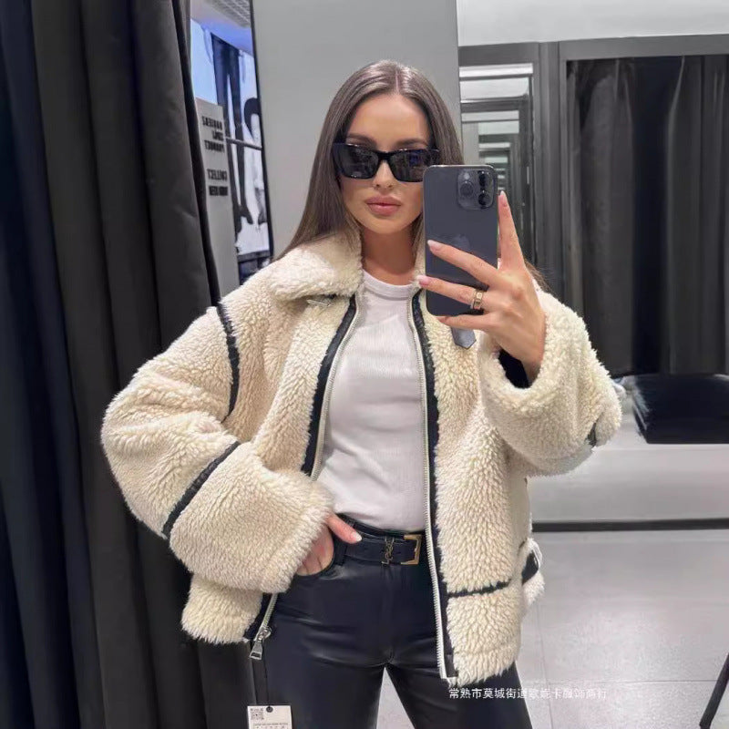Trendy Teddy Lederjacke