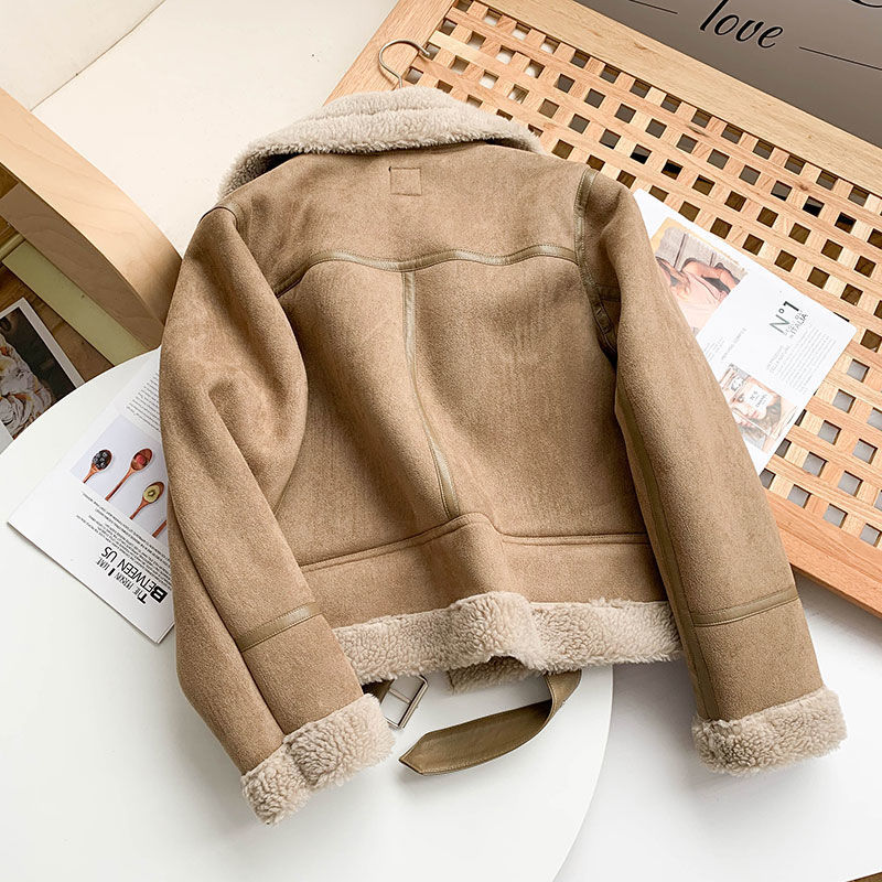 Lederjacke mit Flauschkragen