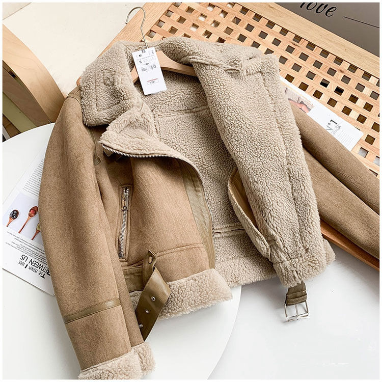 Lederjacke mit Flauschkragen