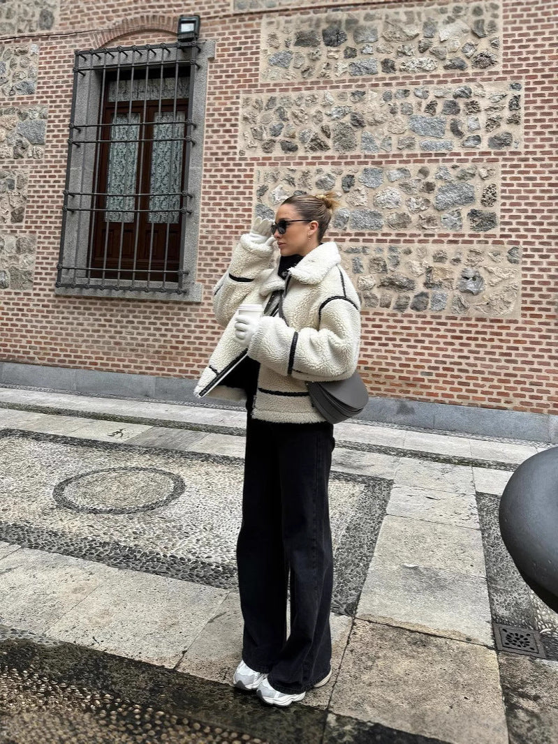 Trendy Teddy Lederjacke