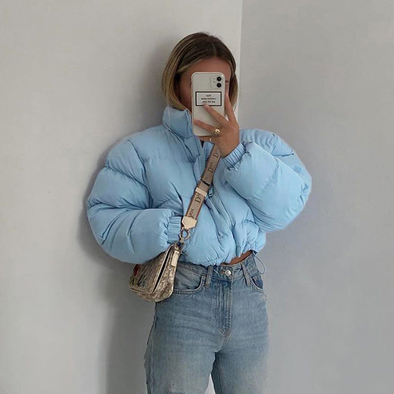 Trendy Cropped Pufferjacke