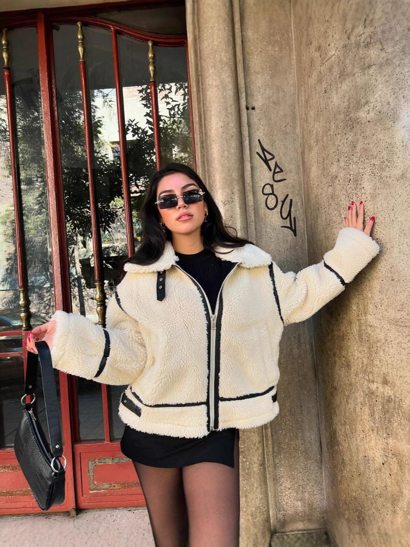 Trendy Teddy Lederjacke