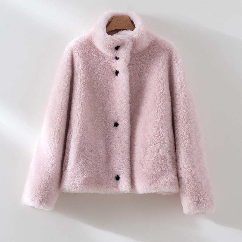 Teddy Jacke mit Knöpfen