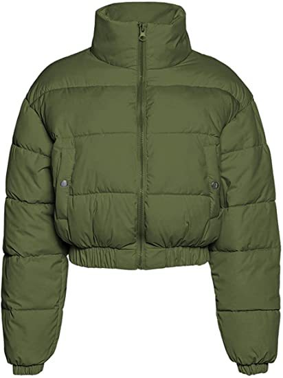 Trendy Cropped Pufferjacke