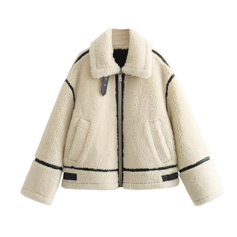 Trendy Teddy Lederjacke