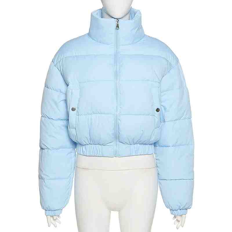 Trendy Cropped Pufferjacke