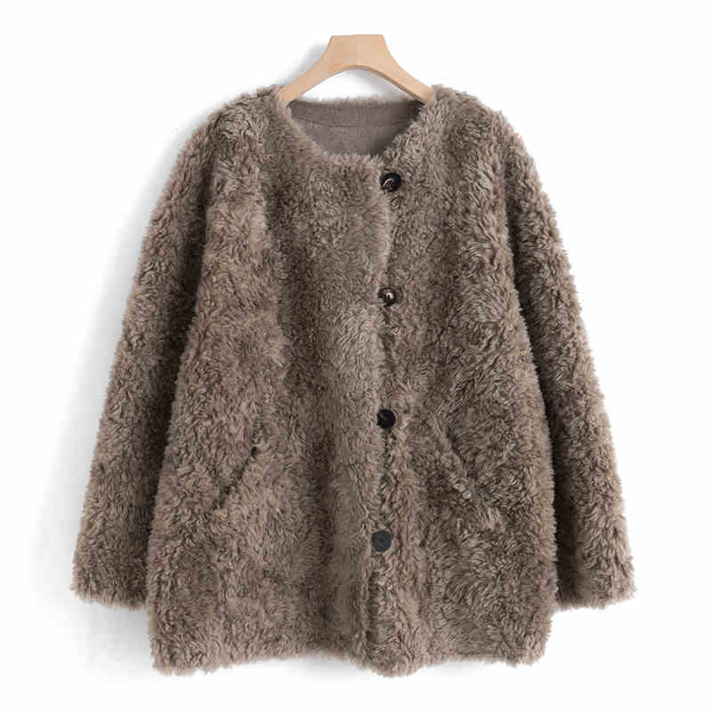 Kurzmantel mit Teddystoff