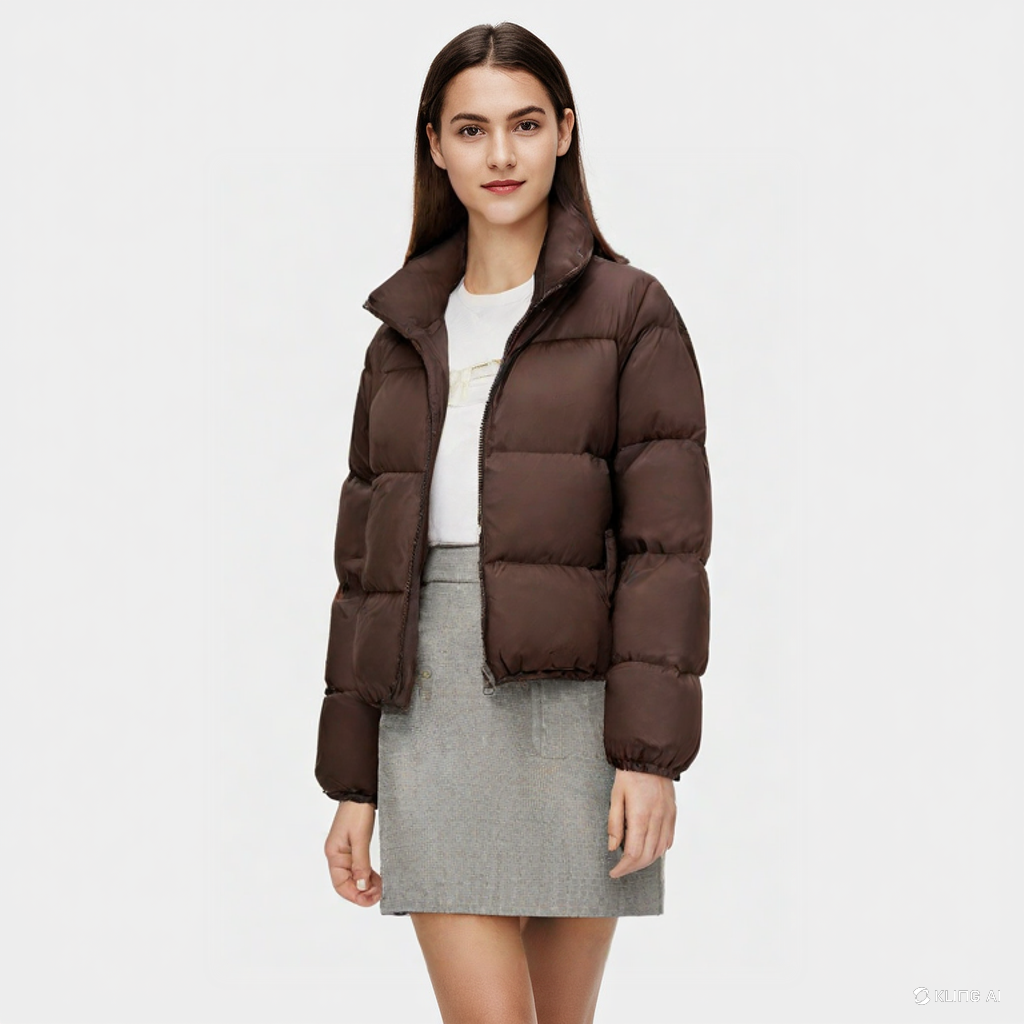Mattfarbige Pufferjacke