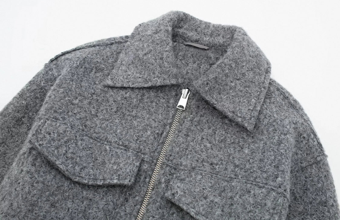 Baumwoll Zipper mit Kragen