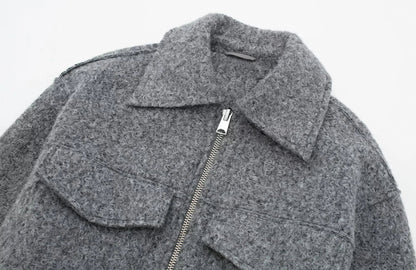 Baumwoll Zipper mit Kragen