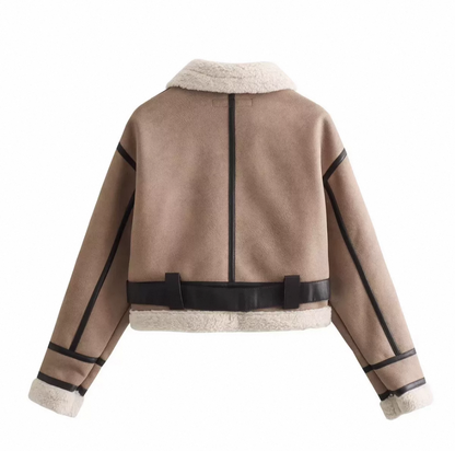 Trend fleece Lederjacke