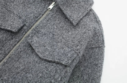 Baumwoll Zipper mit Kragen