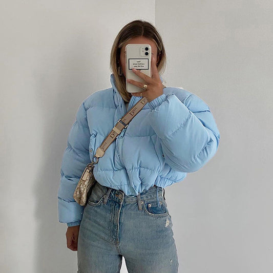 Trendy Cropped Pufferjacke