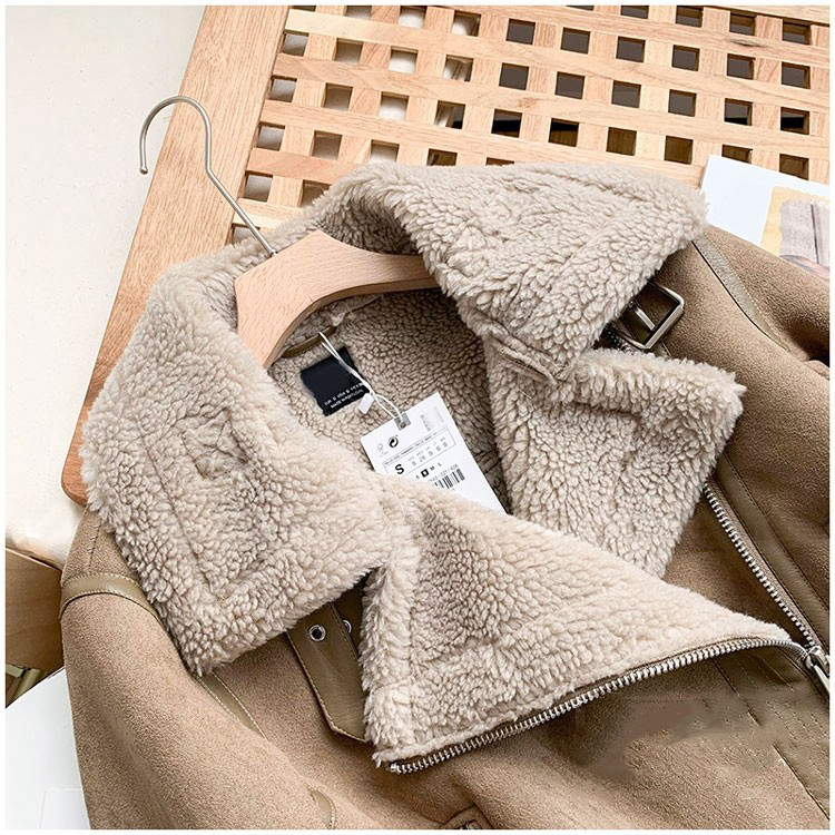 Lederjacke mit Flauschkragen