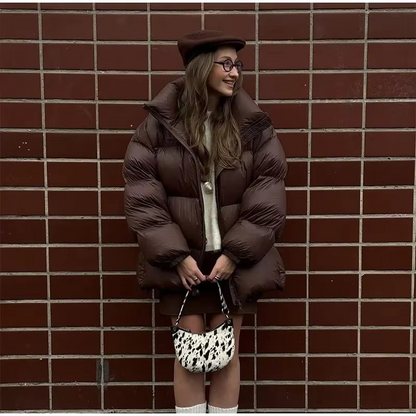 Braune Puffer Jacke