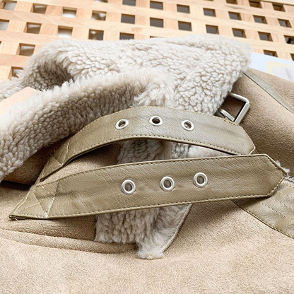 Lederjacke mit Flauschkragen