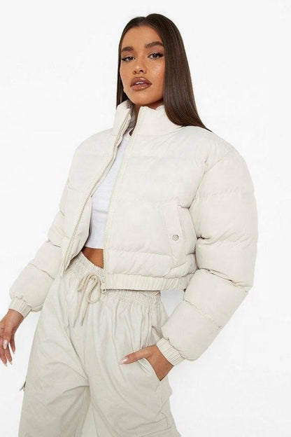 Trendy Cropped Pufferjacke