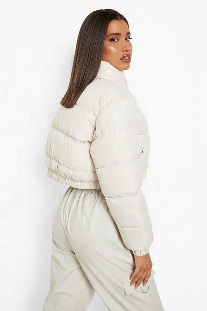 Trendy Cropped Pufferjacke