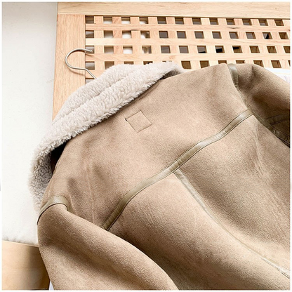 Lederjacke mit Flauschkragen